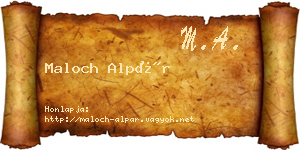 Maloch Alpár névjegykártya
